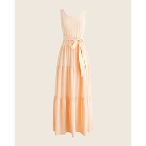 J.Crew Peach Cotton Tiered Maxi Dress Size small Small Sleeveless Belted